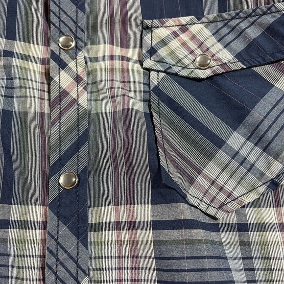 International Concepts Shirt Men's Medium Blue Pearl Snap Button Up - Picture 4 of 8